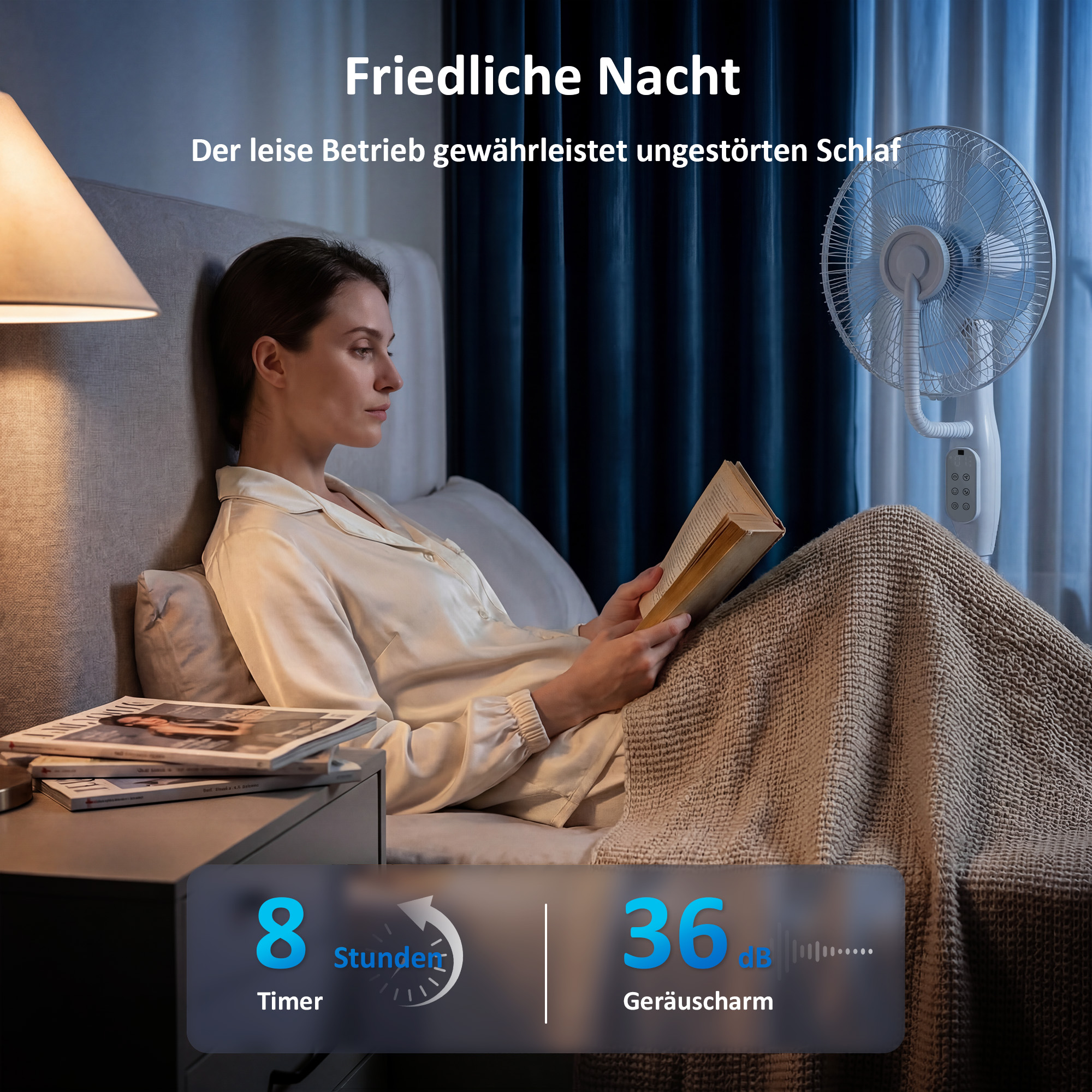 Stehventilator mit Sprühnebel, 70° Oszillation, 3 Geschwindigkeiten, 3 Modi, 3,5L Wassertank, Weiß