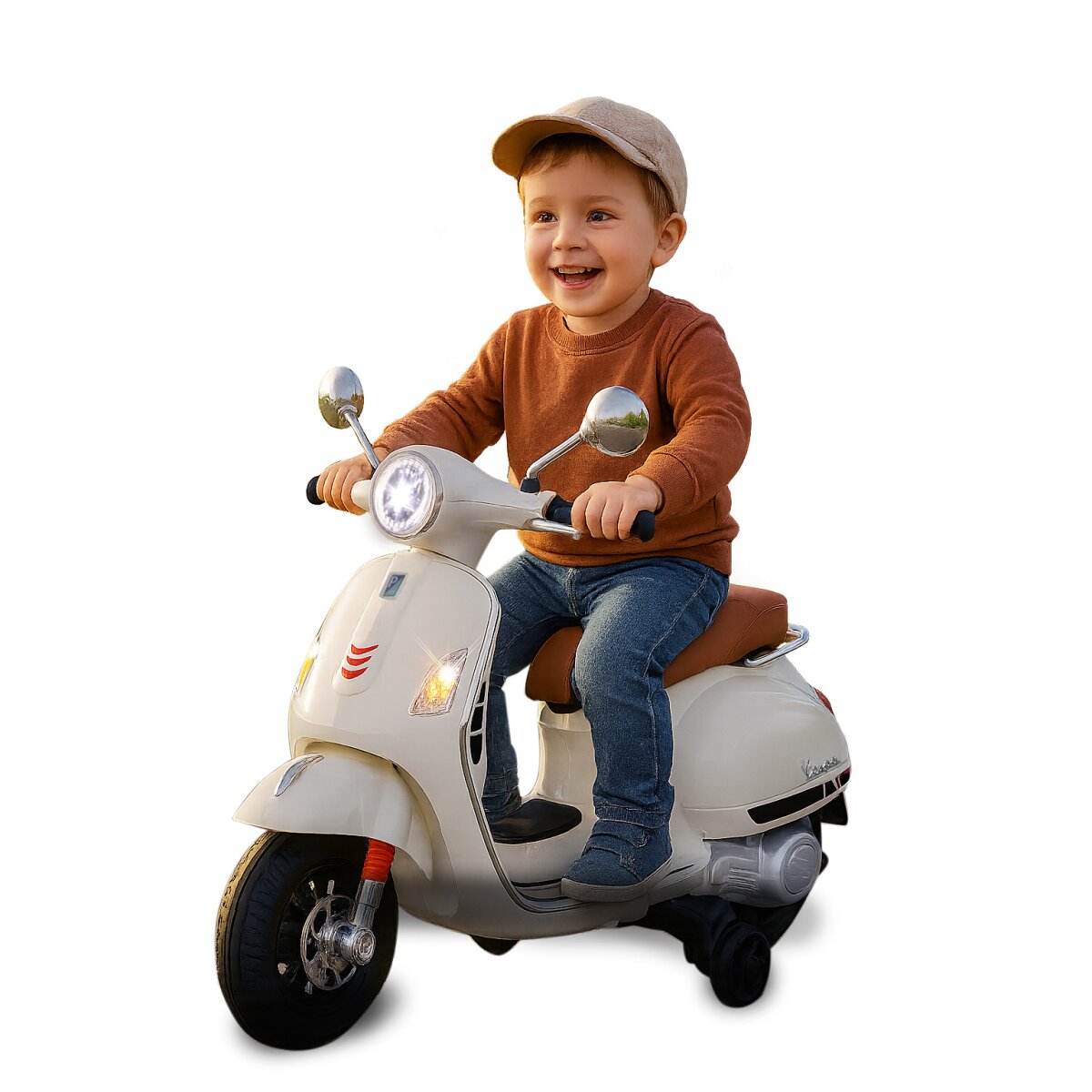 Kinderfahrzeug Vespa GTS 125 weiss Li-Power 12.6