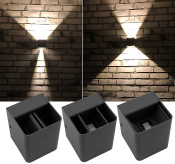 LED Wandleuchte "Fachada" / IP54, 2x3,5W, 3000K, warmweiß