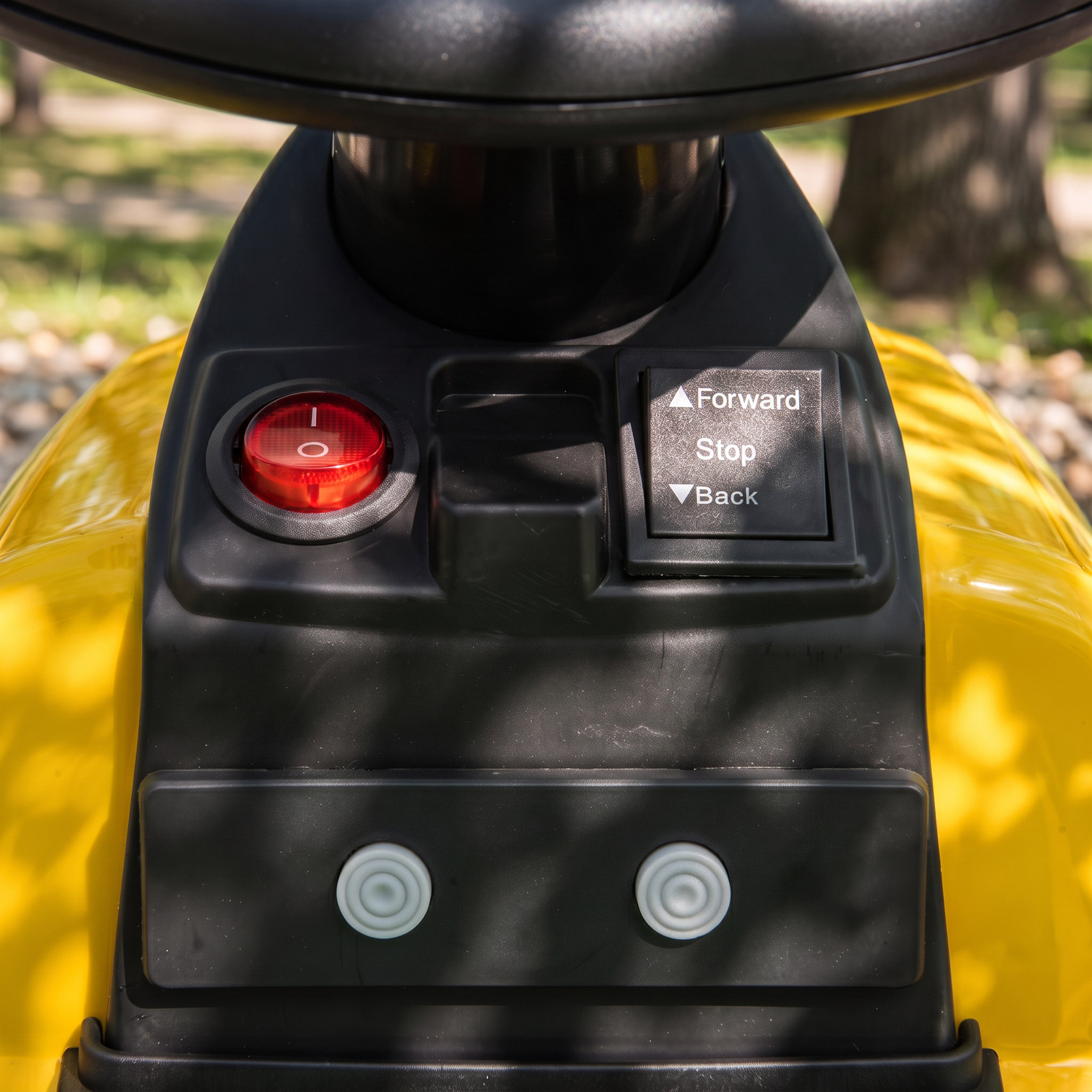 Kinder Traktor mit abnehmbar Anhänger Aufsitztraktor mit Lithium-Akku Fußpedal, Musik, Hupe Licht, Gelb