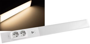 LED Unterbauleuchte "Arusha", weiß - USB A+C PD, 60cm, Licht warmweiß LED Unterbauleuchte "Arusha", weiß - USB A+C PD, 60cm, Licht warmweiß