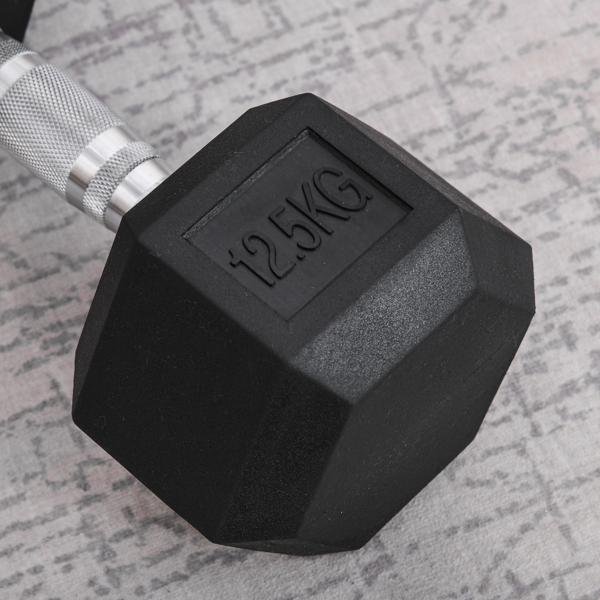 Hanteln mit gerändeltem Griff, Kurzhantel aus Gusseisen, 1 x 12,5 kg, Kurzhanteln für Männer und Frauen, Dumbbell für Zuhause, Fitnessstudio, Krafttraining