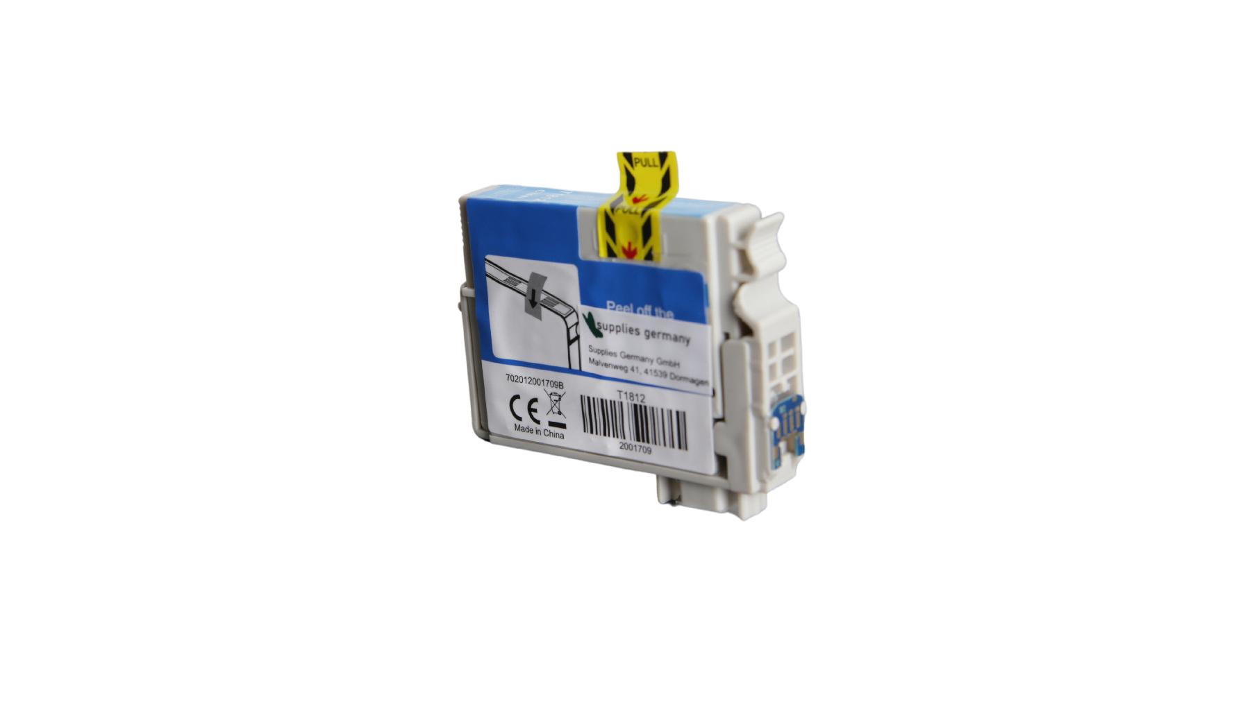 T1812 alternativ Tinte Cyan für Epson / C13T18124010 / 16ml