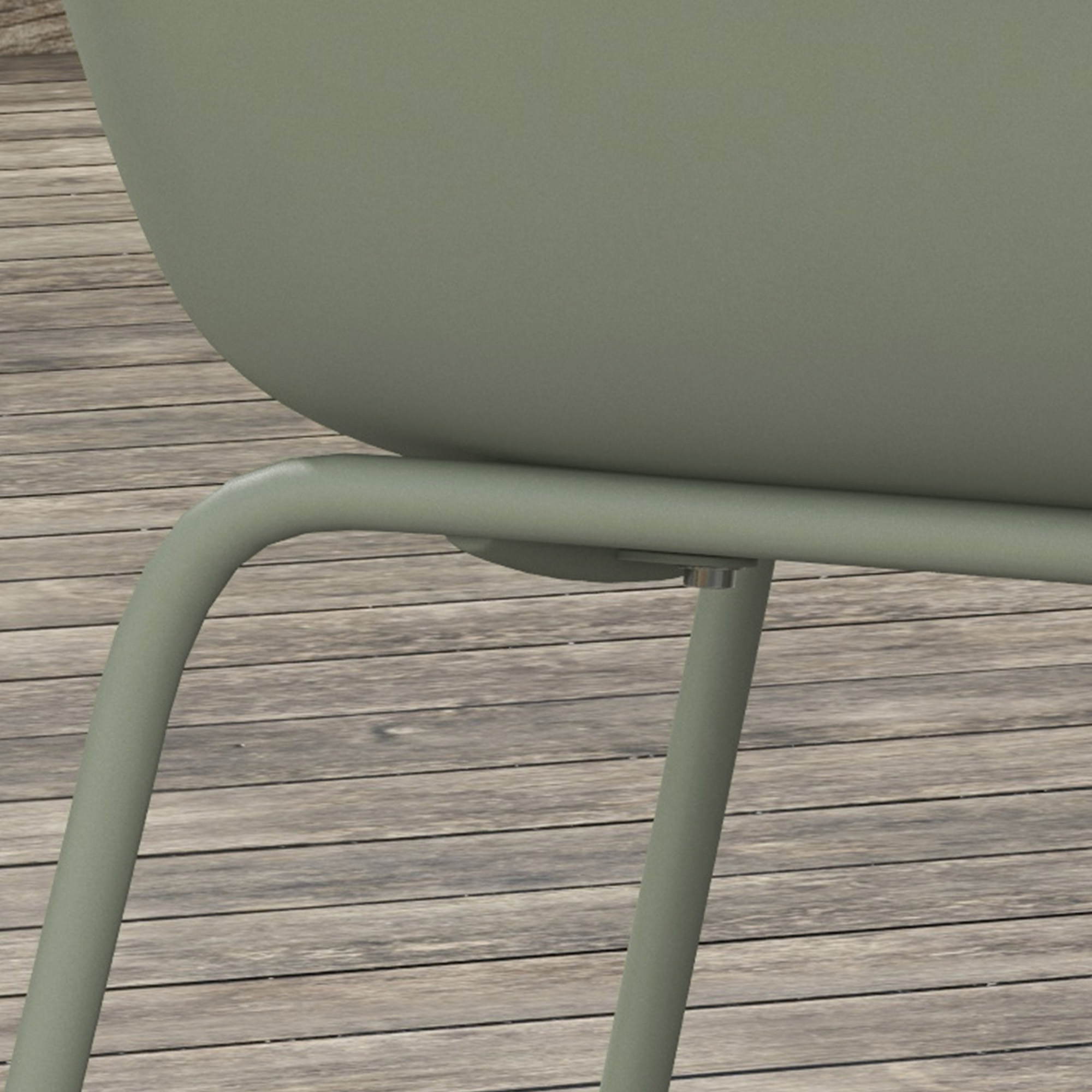 Gartenstuhl 4er-Set, mit Rückenlehne/Armlehnen, wetterfest, bis 120 kg, Kunststoff/Metall, Grün