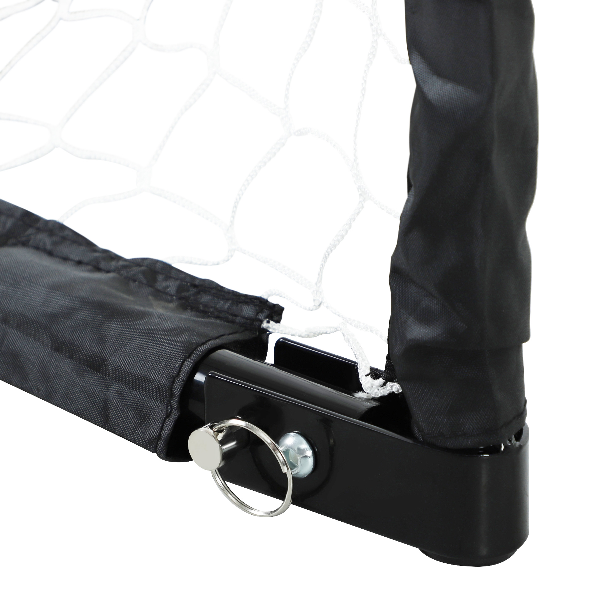 Fußballtor-Set, 2 klappbare Minitore, Metallrahmen, inkl. Werkzeug, 90 x 36 x 60 cm, Schwarz