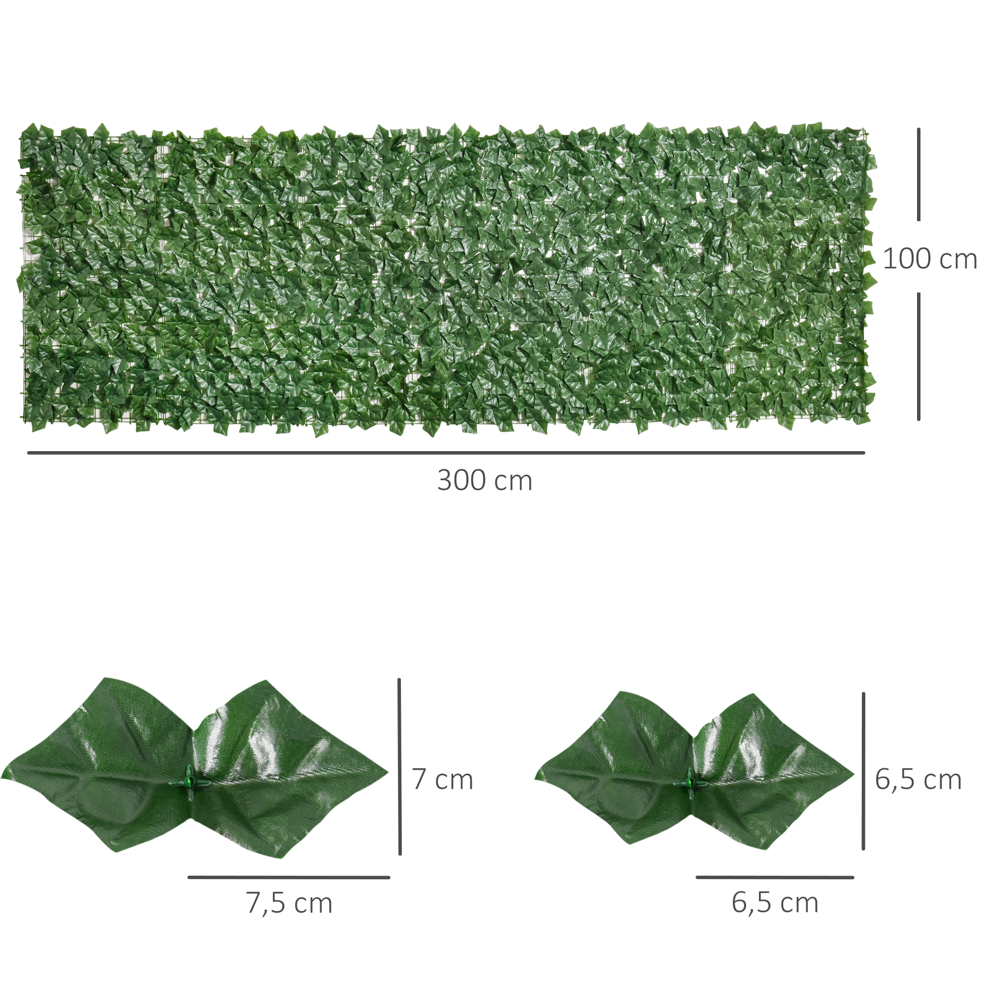künstlicher Hecken Sichtschutz, UV Geschützt Sichtschutz, Grün Balkon Sichtschutz, Zaun Sichtschutzgitter mit Blättern, Hecken Zaun, WandKünstliche 300 x 100 cm für Garten Hochzeit