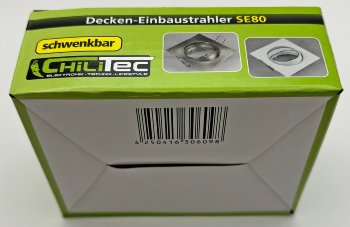 Decken-Einbaustrahler "SE80" chrom-matt, schwenkbar, 80x80mm, für 50mm Lampen