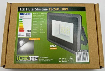 LED-Fluter SlimLine 30W, 12-24V=, IP65, 2721 Lumen, 4000K, neutralweiß