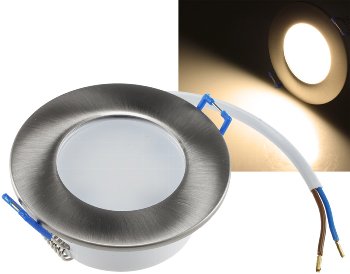 LED-Einbauleuchte "Flat-30 FR-R" 3000K - Ø85x30mm, 5W, 460lm, IP44, rund, poliert LED-Einbauleuchte "Flat-30 FR-R" 3000K - Ø85x30mm, 5W, 460lm, IP44, rund, poliert
