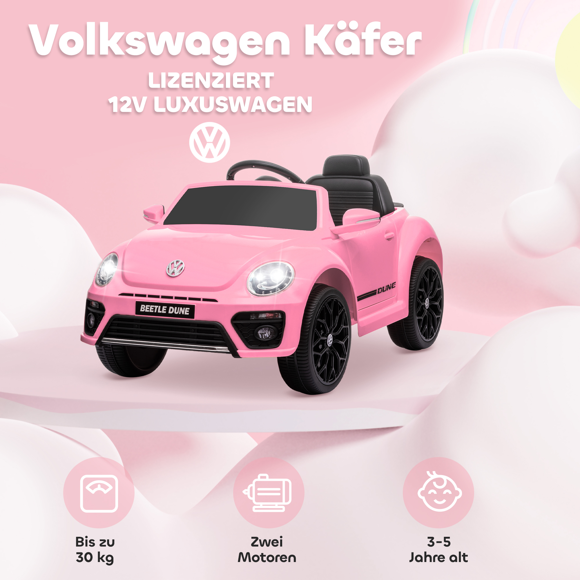 Kinderfahrzeug VW Käfer, rosa
