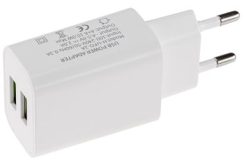 Stecker-Netzteil mit USB "CTN-0520 Duo" / Aus 5V=, 2x1/1x2A, 10W