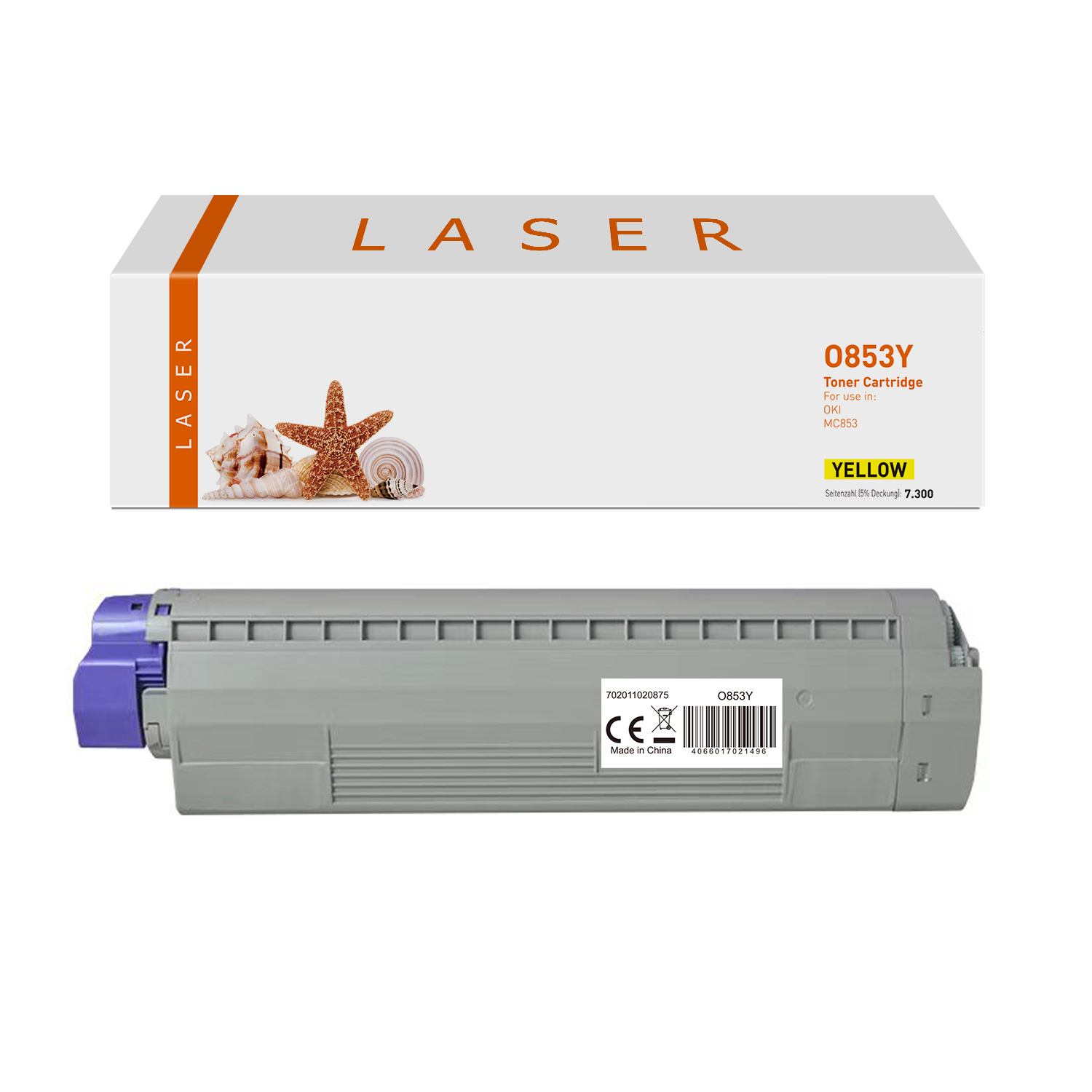 MC853Y alternativ Toner yellow für Oki / 45862837 / 7.300 Seiten