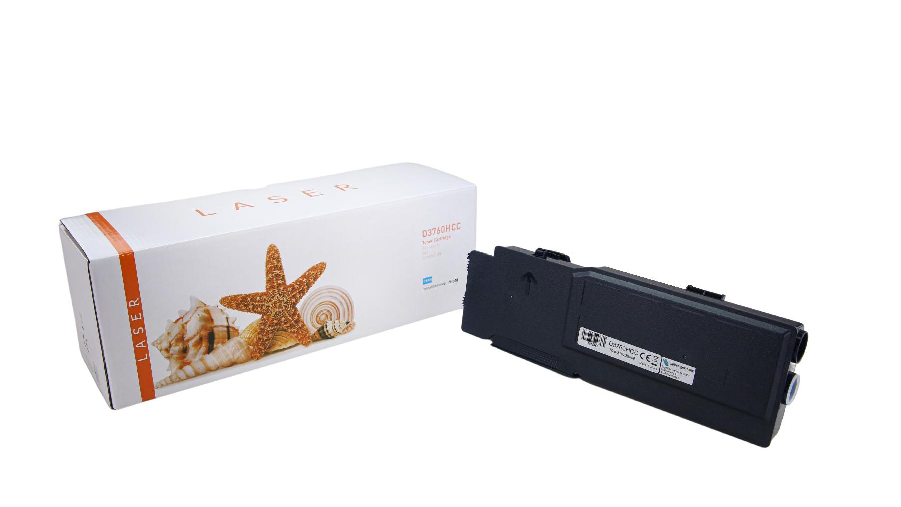 D3760XXLC alternativ Toner Cyan für Dell / FMRYP / 9.000 Seiten