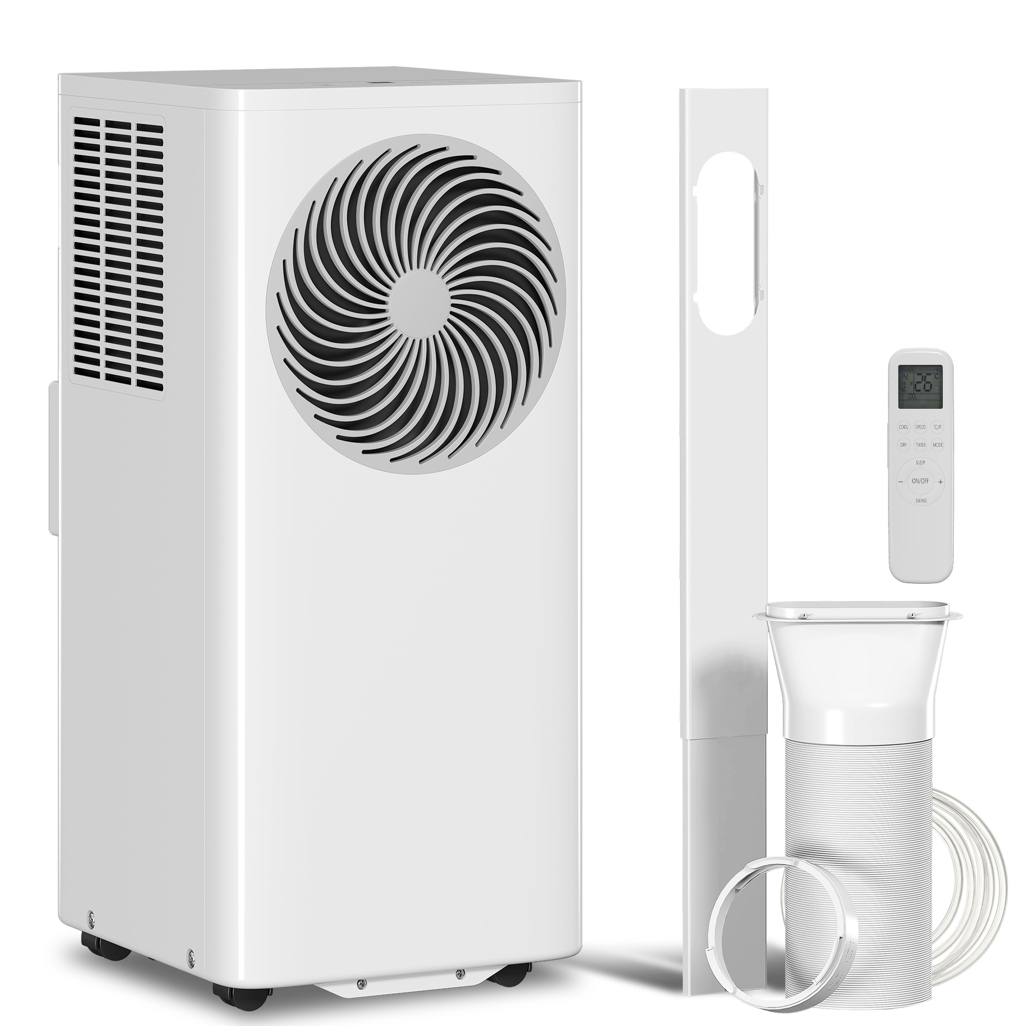 Mobiles Klimagerät 9000 BTU, 4-in-1 Mobile Klimaanlage mit Kühlung, 40 L/Tag Entfeuchter, Ventilator, Schlafmodus