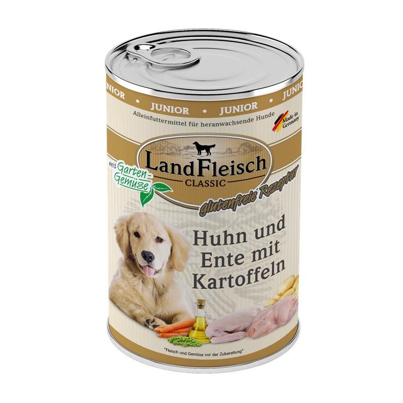 Landfleisch Dog Classic Junior Huhn, Ente & Kartoffeln mit Gartengemüse - 400g