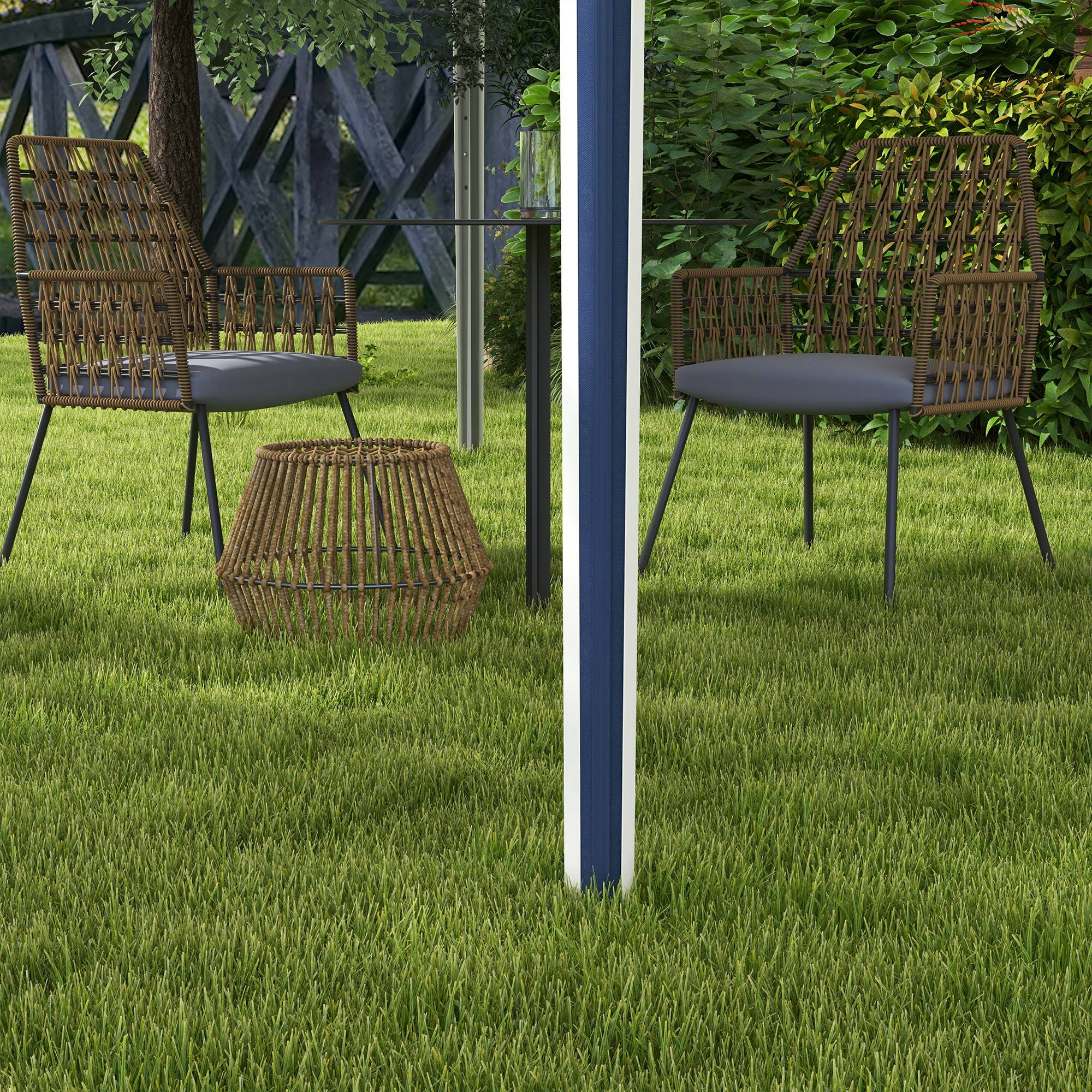 Faltpavillon, höhenverstellbar, Metallstützen, robuste Plane, inkl, Tragetasche, 2,95 x 2,95 x 2,55m, Dunkelblau