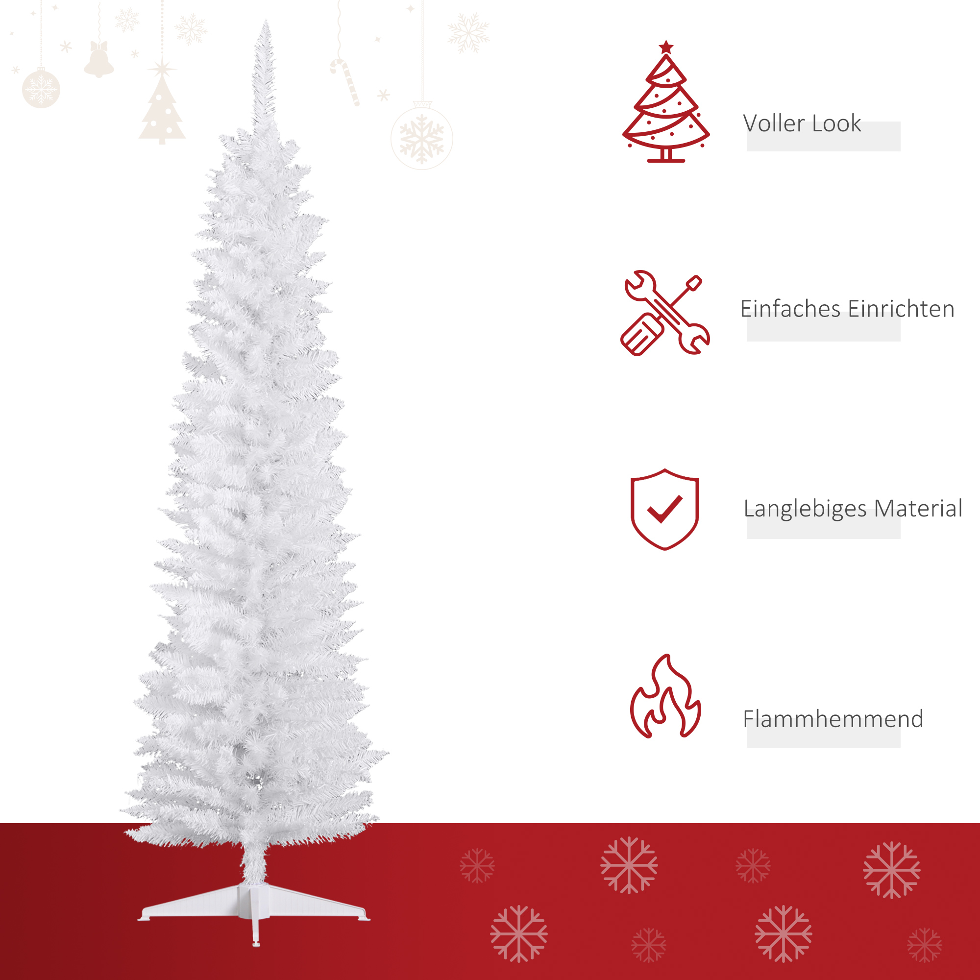 Künstlicher Weihnachtsbaum 180 cm Tannenbaum künstlich mit 390 Spitzen Christbaum Weihnachtsdeko für drinnen