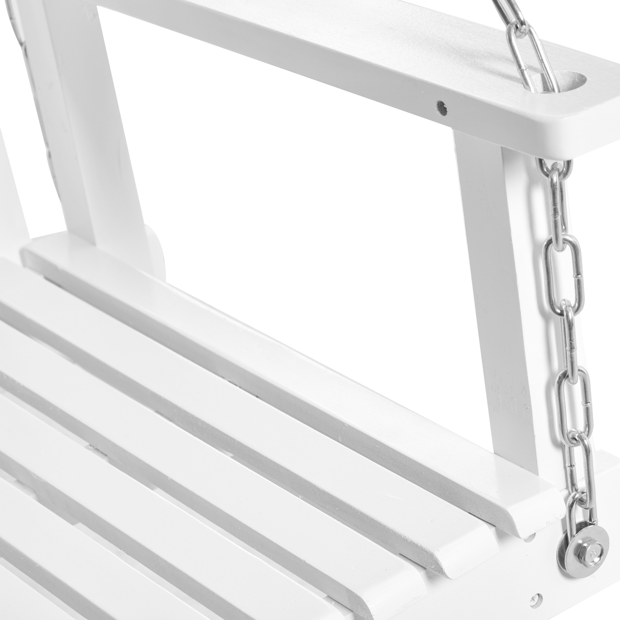 Gartenschaukel für 2 Personen Schaukelbank Hängebank Massivholz Patio Terrasse Hinterhof Weiß 117 x 69 x 60 cm