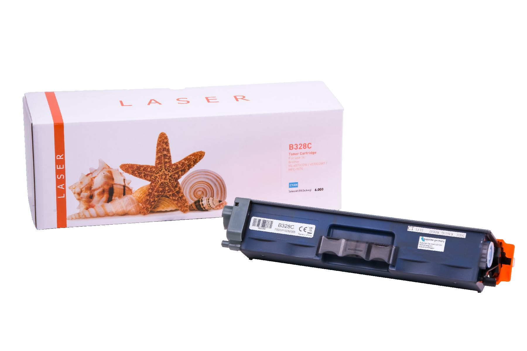 TN328C alternativ Toner cyan für Brother  / TN328C / 6.000 Seiten