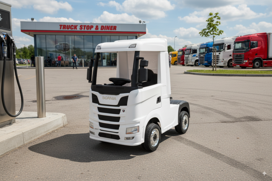 Kinderfahrzeug SCANIA R Series 4 Motoren - mit Hänger - schwarz