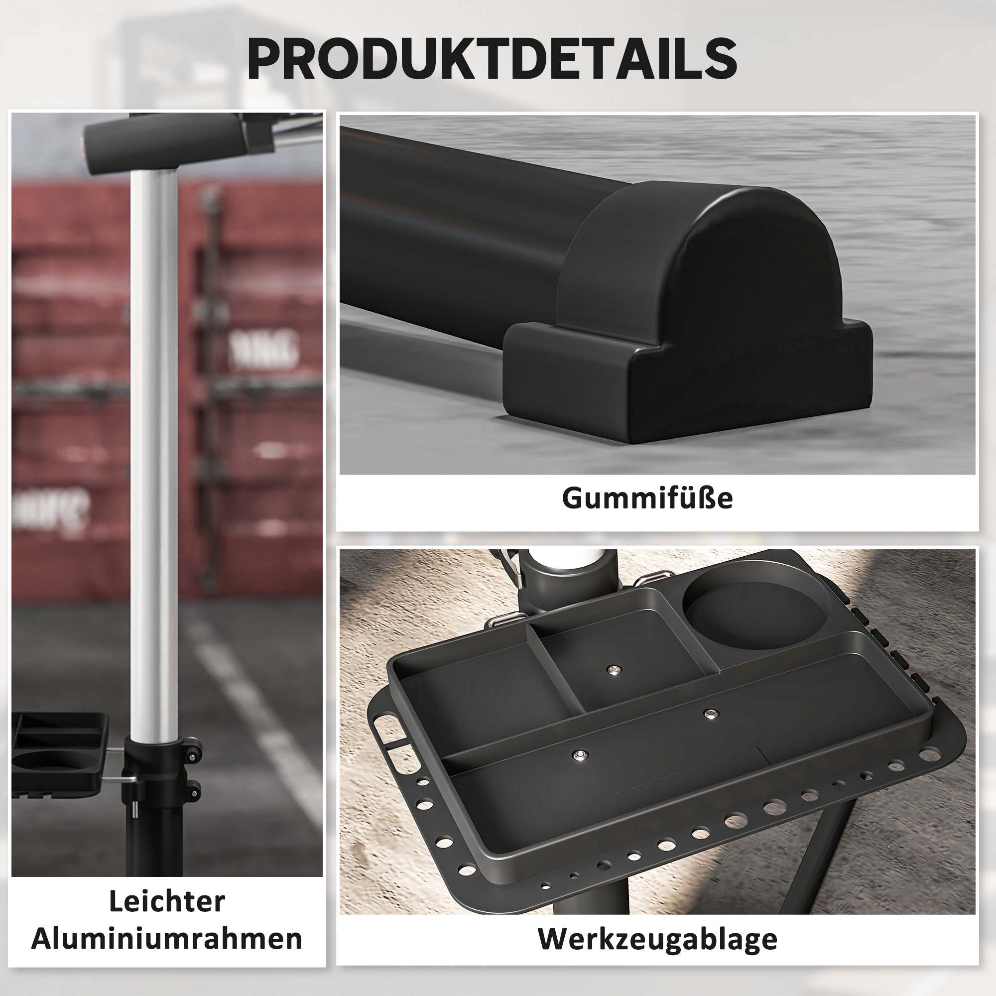 Fahrrad-Reparatur-Ständer, Halter für Fahrräder zum Warten und Reparieren, 40 kg belastbar, höhenverstellbar, Schwarz