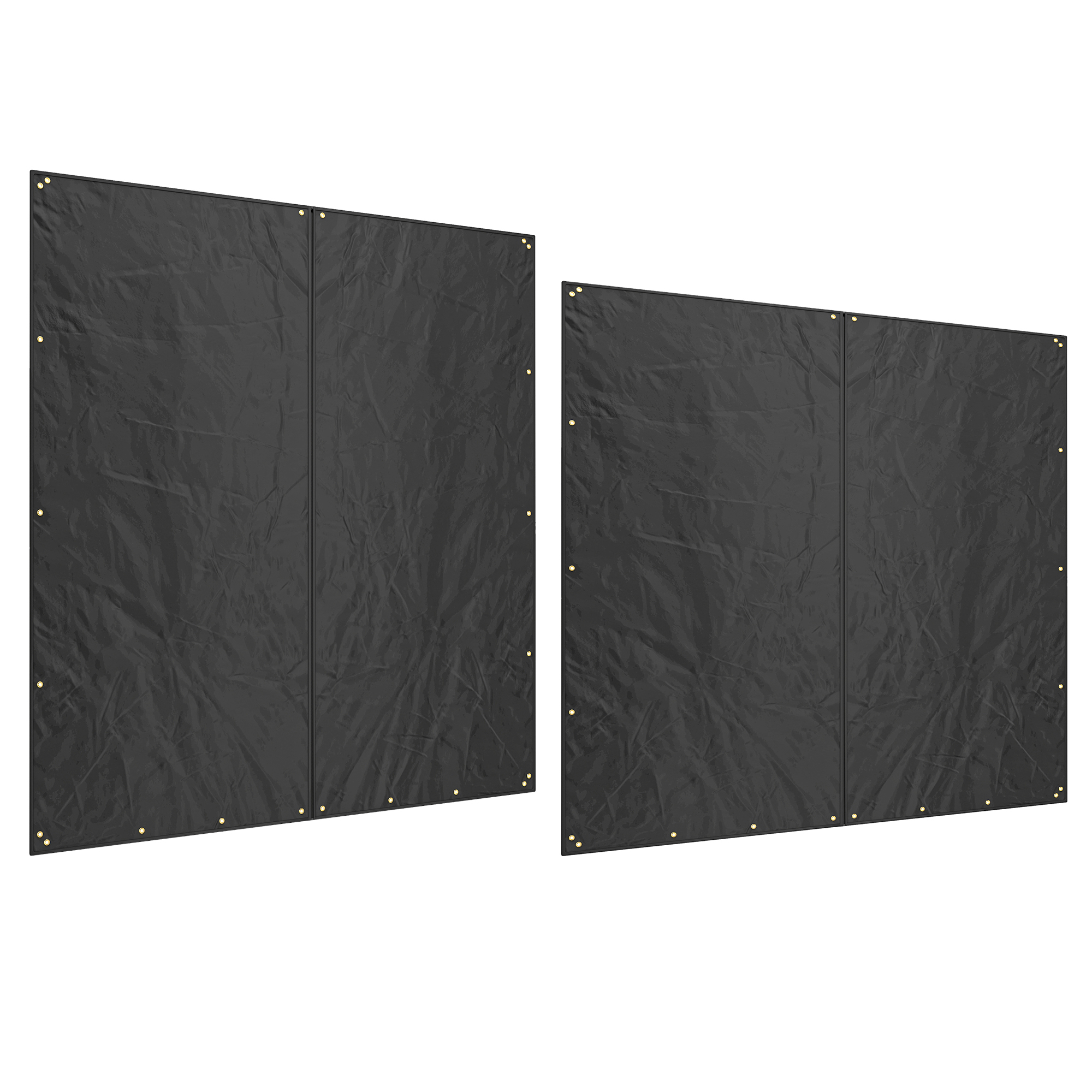 Abdeckung für Brennholzregal, 2er-Set, wetterfest & staubdicht, 174x173 & 174x161,5, Schwarz