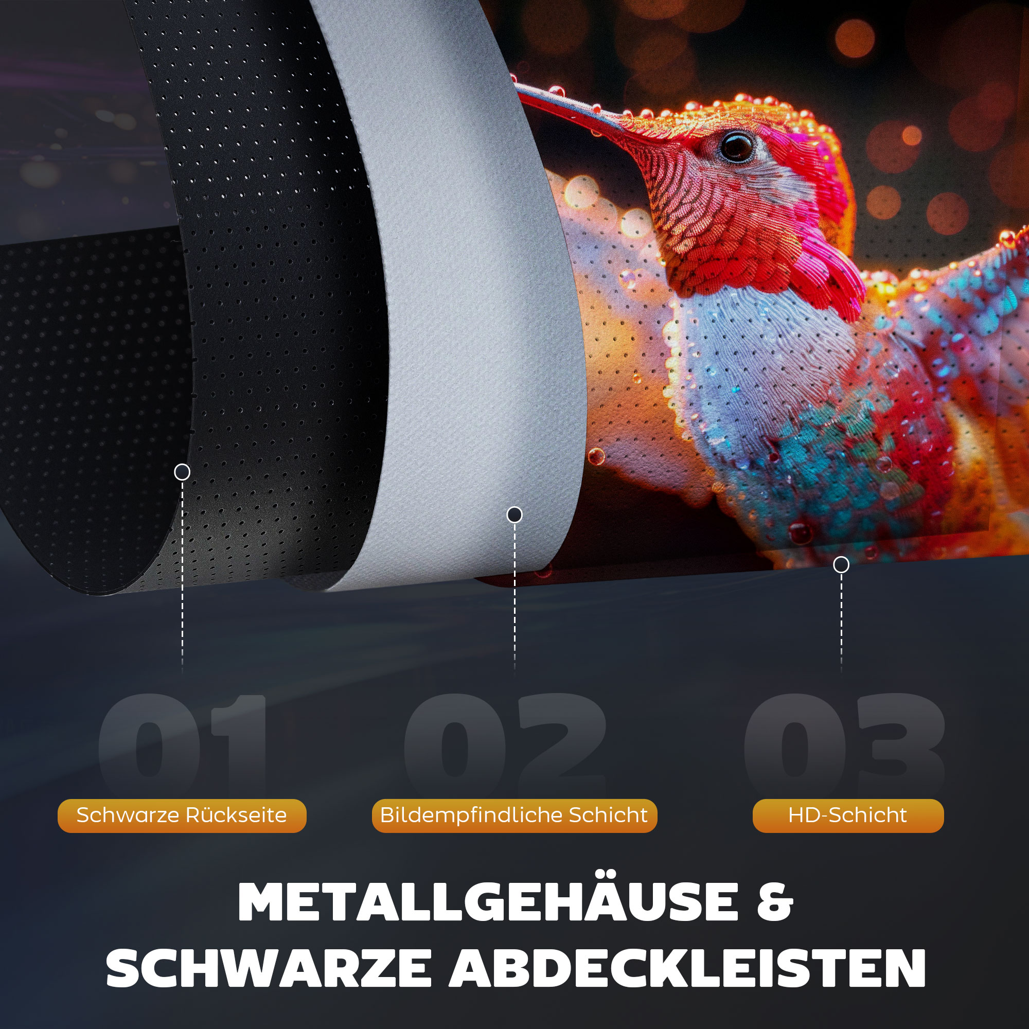 Beamer Leinwand mit Stativ 221 x 124 cm 100 Zoll 16:9 HD 4K Rollo-Leinwand