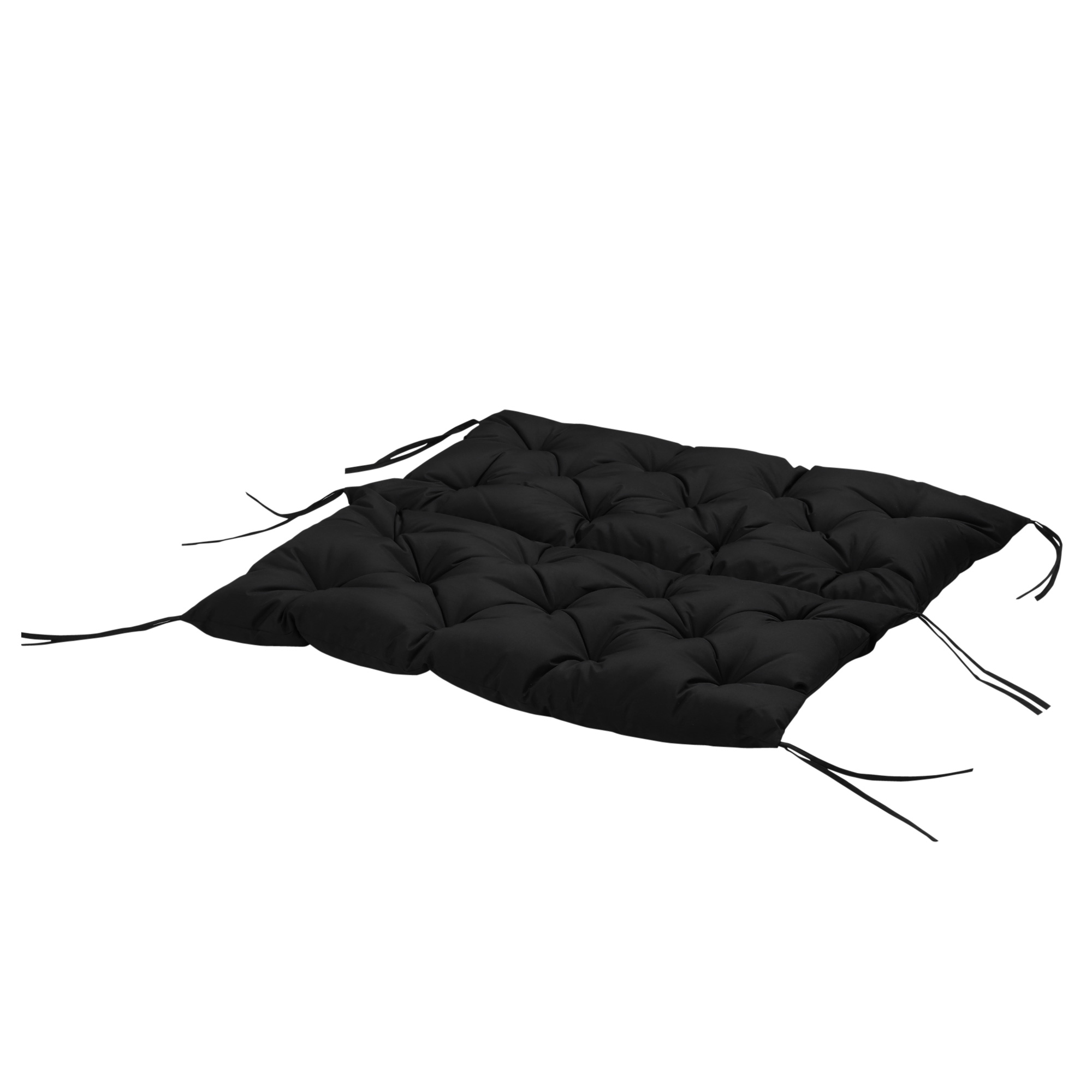 3 Sitzer Bankauflage 100x98x8 cm Bankkissen mit Bändern, Bankpolster für Gartenmöbel Hollywoodschaukel, Schwarz