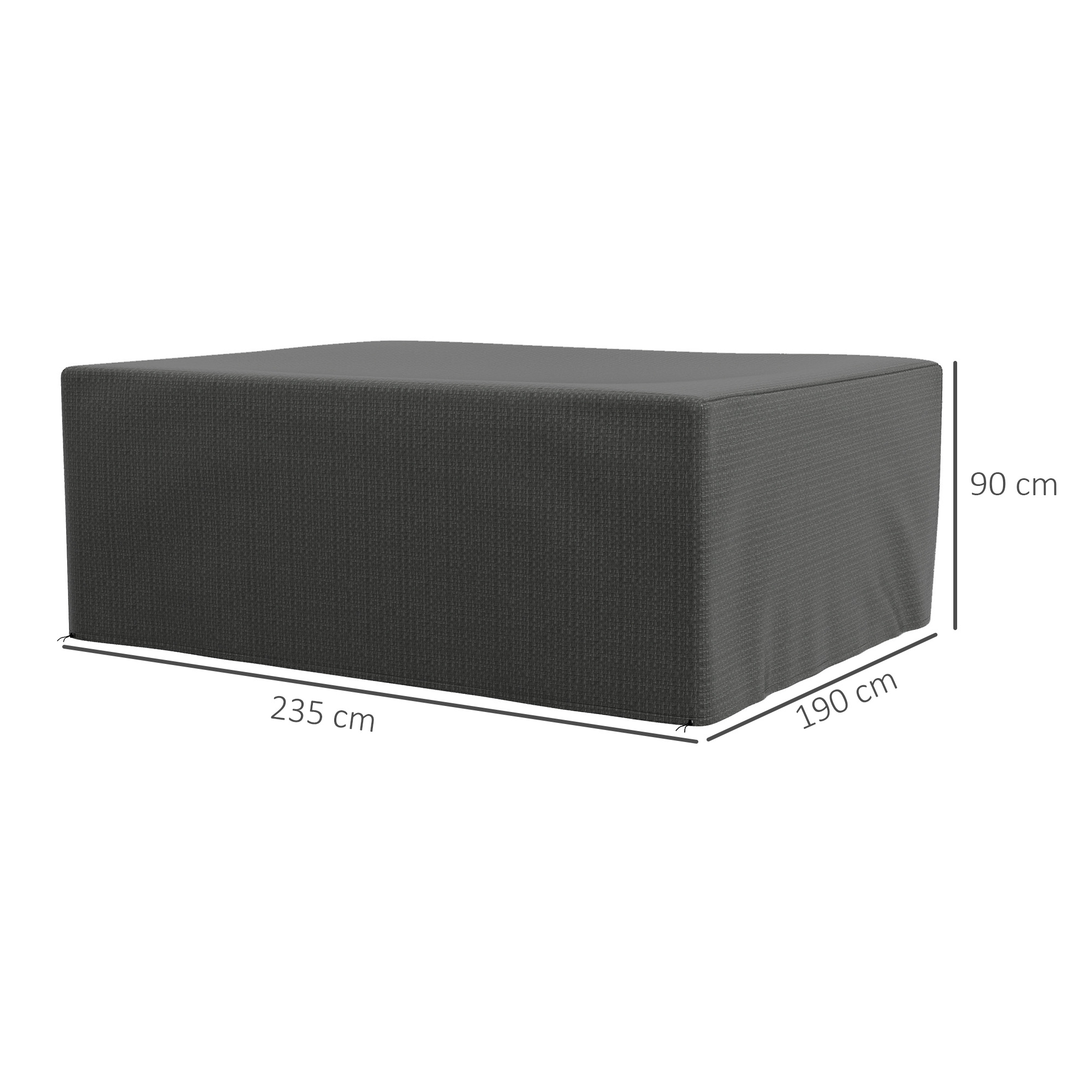 Schutzhülle für Gartenmöbel Winterfest Wasserdicht Abdeckung Anti-UV Abdeckplane 235 x 190 x 90cm Grau