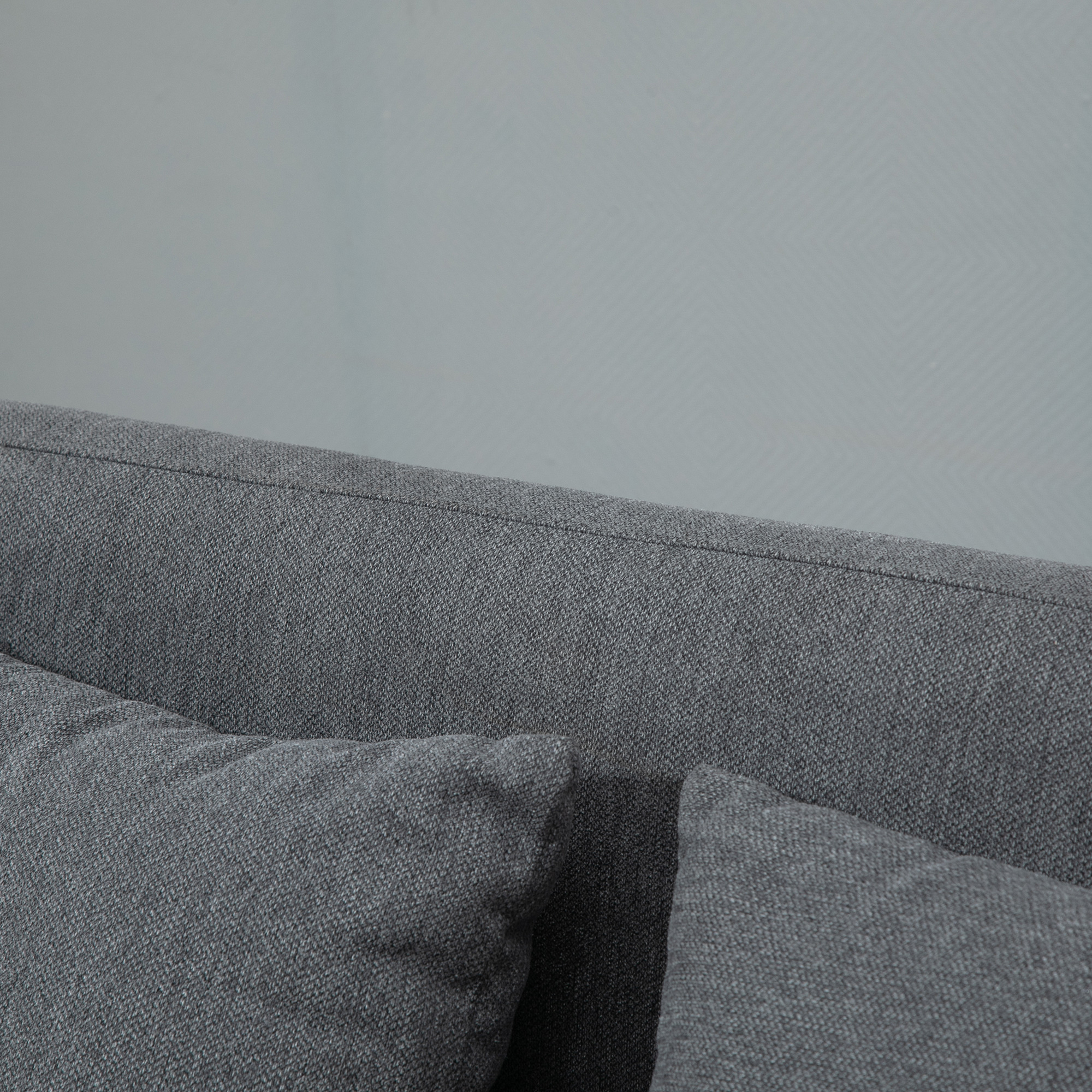 Sofa 2 Sitzer Couch mit 2 Wurfkissen, Kleine Loveseat mit Samtopik Modern Polstersofa für Wohnzimmer, Schlafzimmer, kleinen Raum, Grau 130 x 70 x 80 cm
