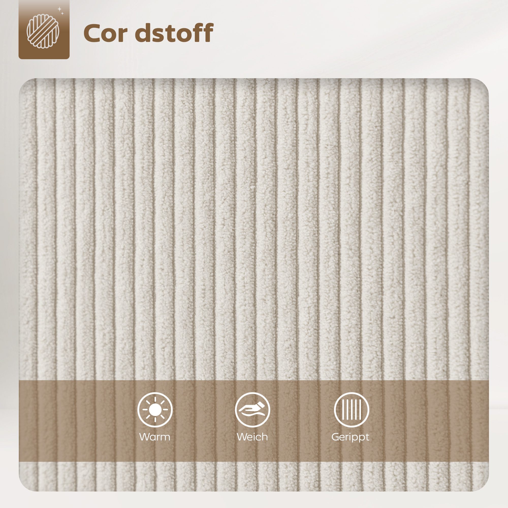 2er-Set Barstühle mit Cordbezug und Stahlbeinen, Polsterstühle für Kücheninsel, Esszimmer, Creme