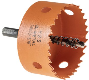 Lochsäge HSS Bi-Metall Ø75mm - Sechskant Aufnahme, Schnitttiefe 38mm Lochsäge HSS Bi-Metall Ø75mm - Sechskant Aufnahme, Schnitttiefe 38mm