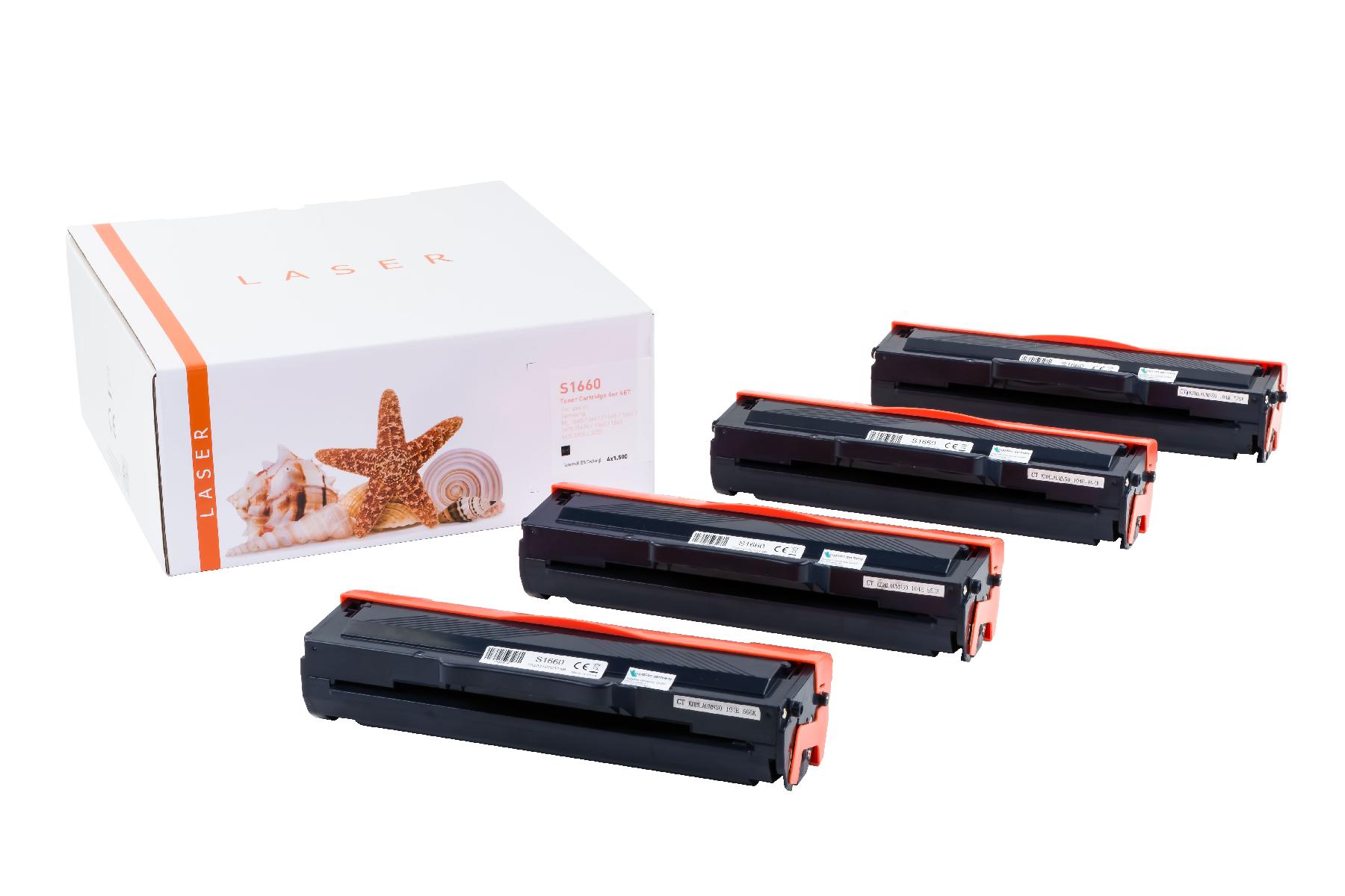 4er Set ML1660 alternativ Toner black Samsu / MLTD1042S / 4x1.500 Seiten 4er Set ML1660 alternativ Toner black Samsu / MLTD1042S / 4x1.500 Seiten
