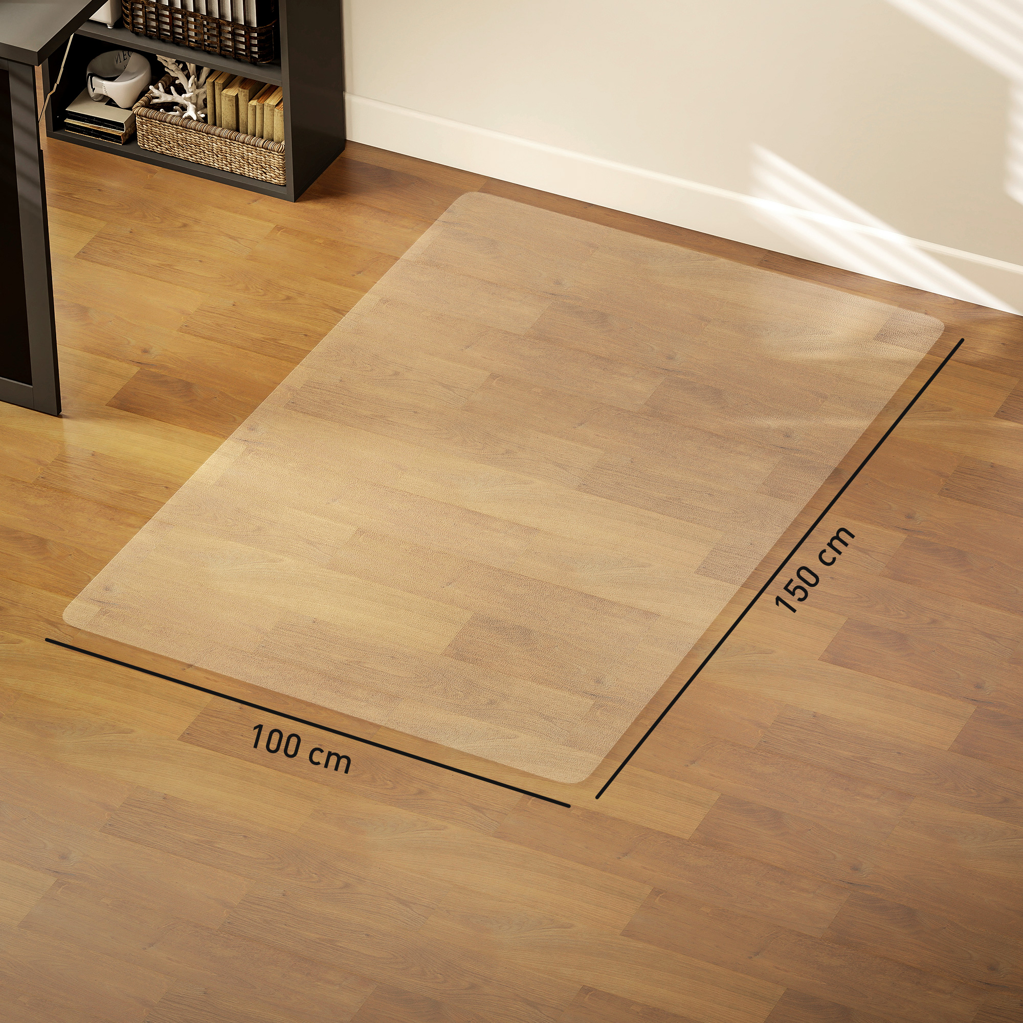 Bodenschutzmatte, rutschfest, 1,5mm dick, 100 x 150 cm, Transparent