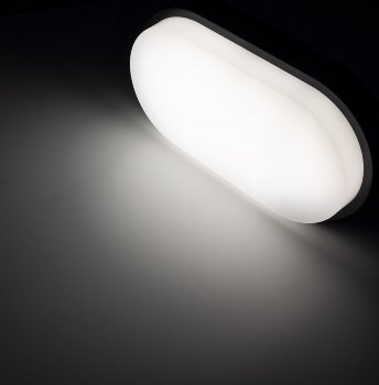 LED Wandleuchte "PALAU" IP54, 4000K, Oval, 10 Watt, 900 Lumen, Anthrazit