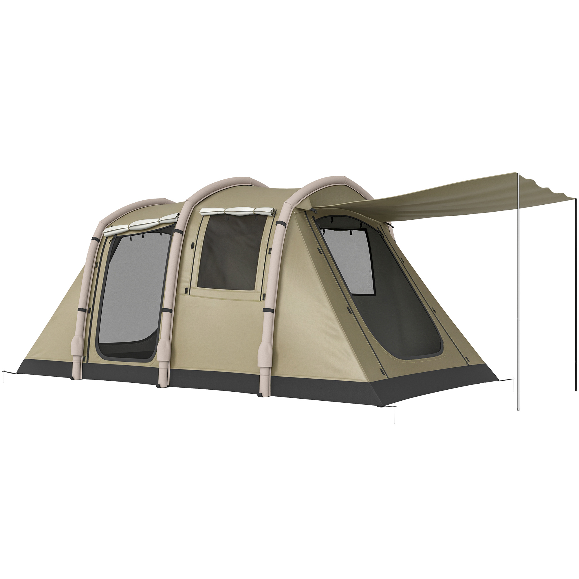 Aufblasbares Zelt 2-4 Personen Schneller Aufbau Outdoor Zelt für Camping mit Luftpumpe Mesh Fenster Heringen Vordach