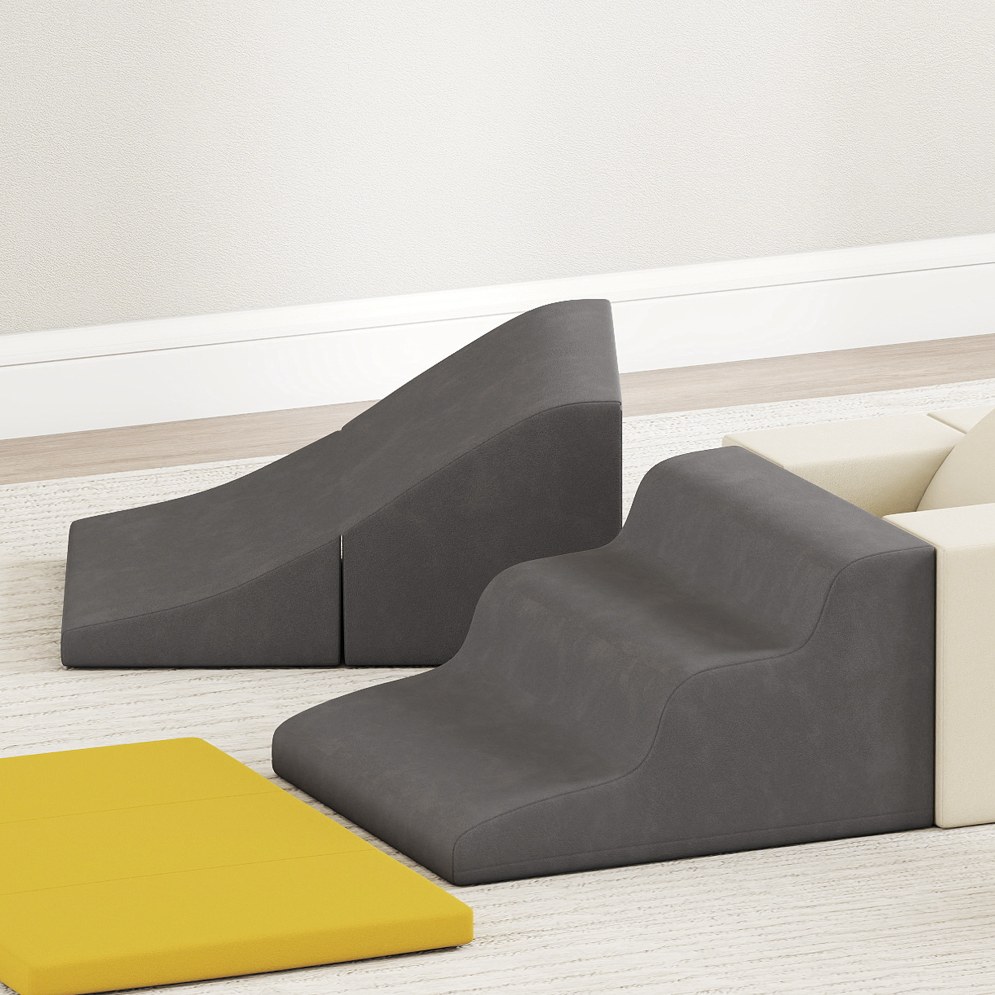 7-teiliges Set Kletterblöcke für Babys & Kleinkinder, weiches Kletterset für den Innenbereich, Stoff, Schaumstoff, Bunt