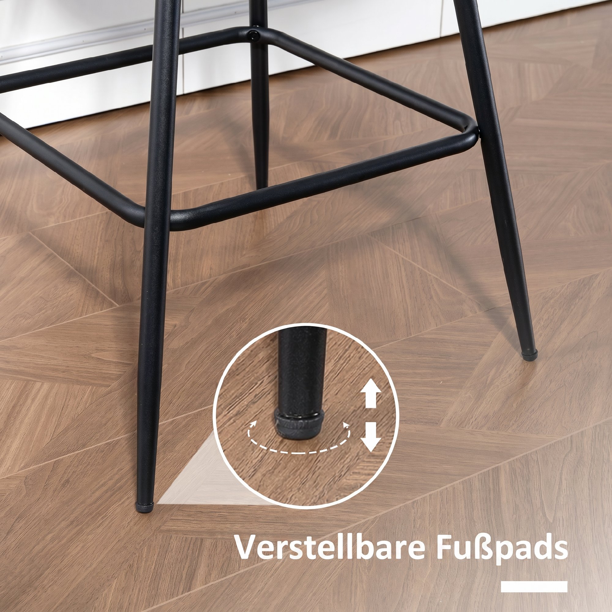 Barhocker Set aus 2, 68 cm drehbare Tresenhocker mit Rückenlehne für Kücheninsel, Esszimmer, Schwarz