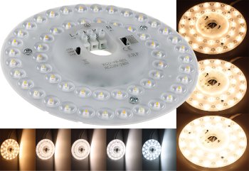 LED Umrüstmodul "UM1224cct" für Leuchten, Ø 17cm, 12-18-24W, Magnethalter