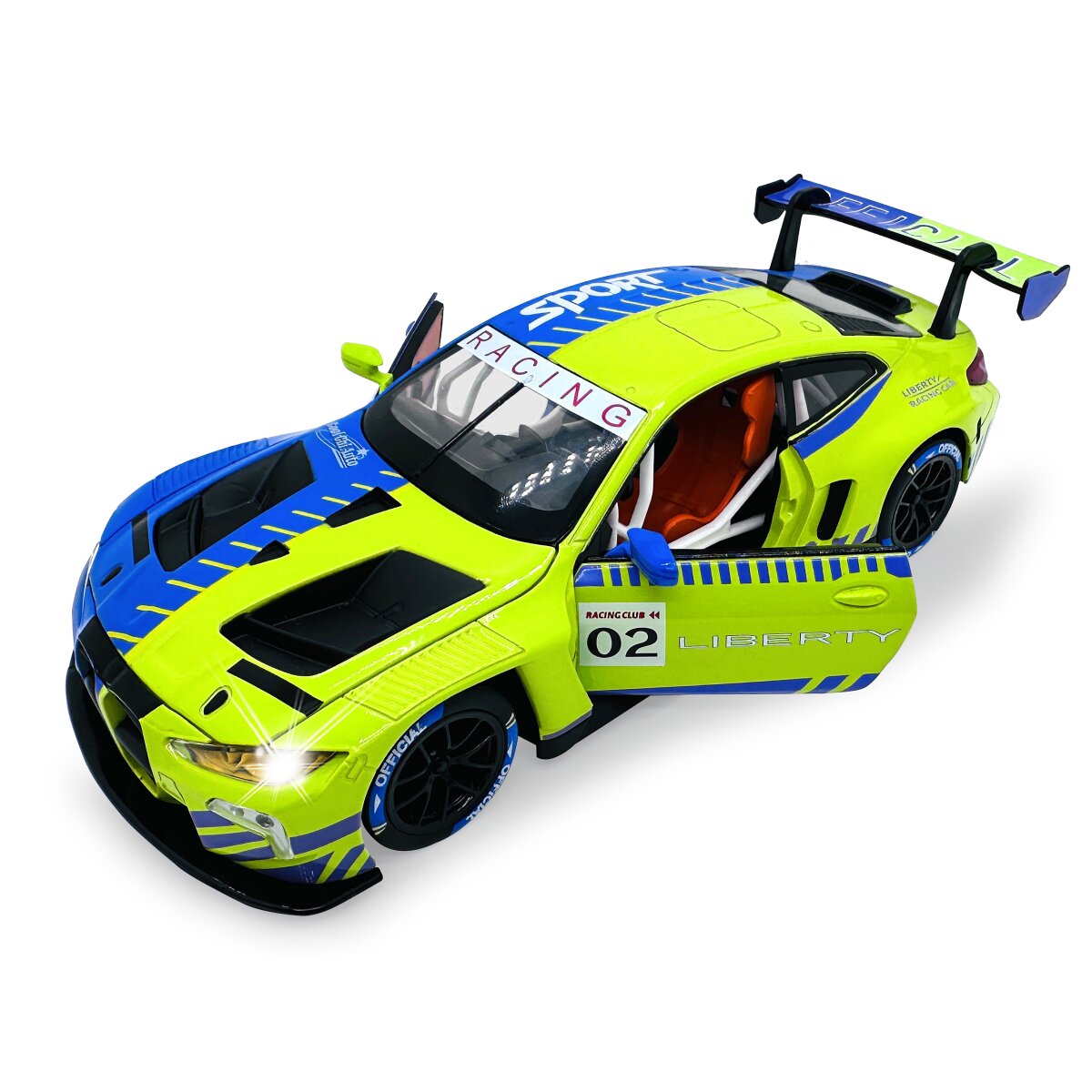 BMW M4 GT3 Diecast 1:24 grün inkl. Knopfzellen