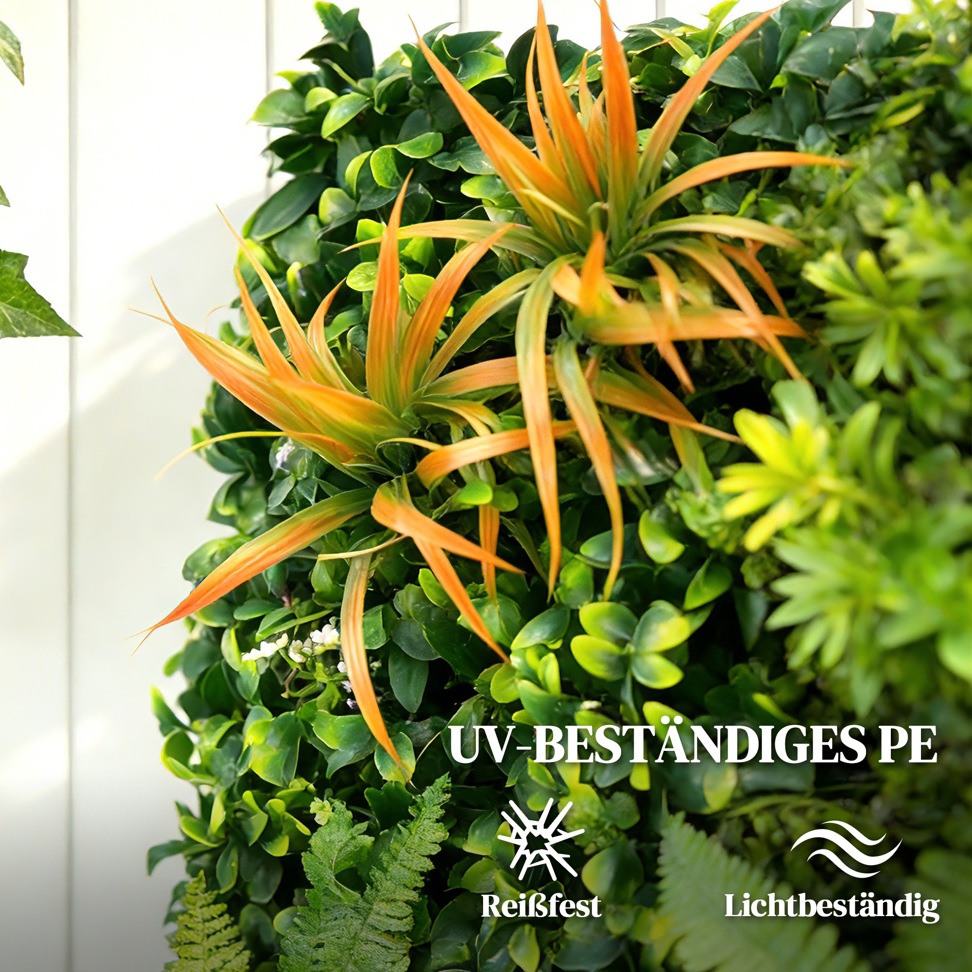 Graswand-Paneele, 100 x 100 cm künstliche Graswand-Dekoration mit Verbindungsbindern, grüner Hintergrund, Grün