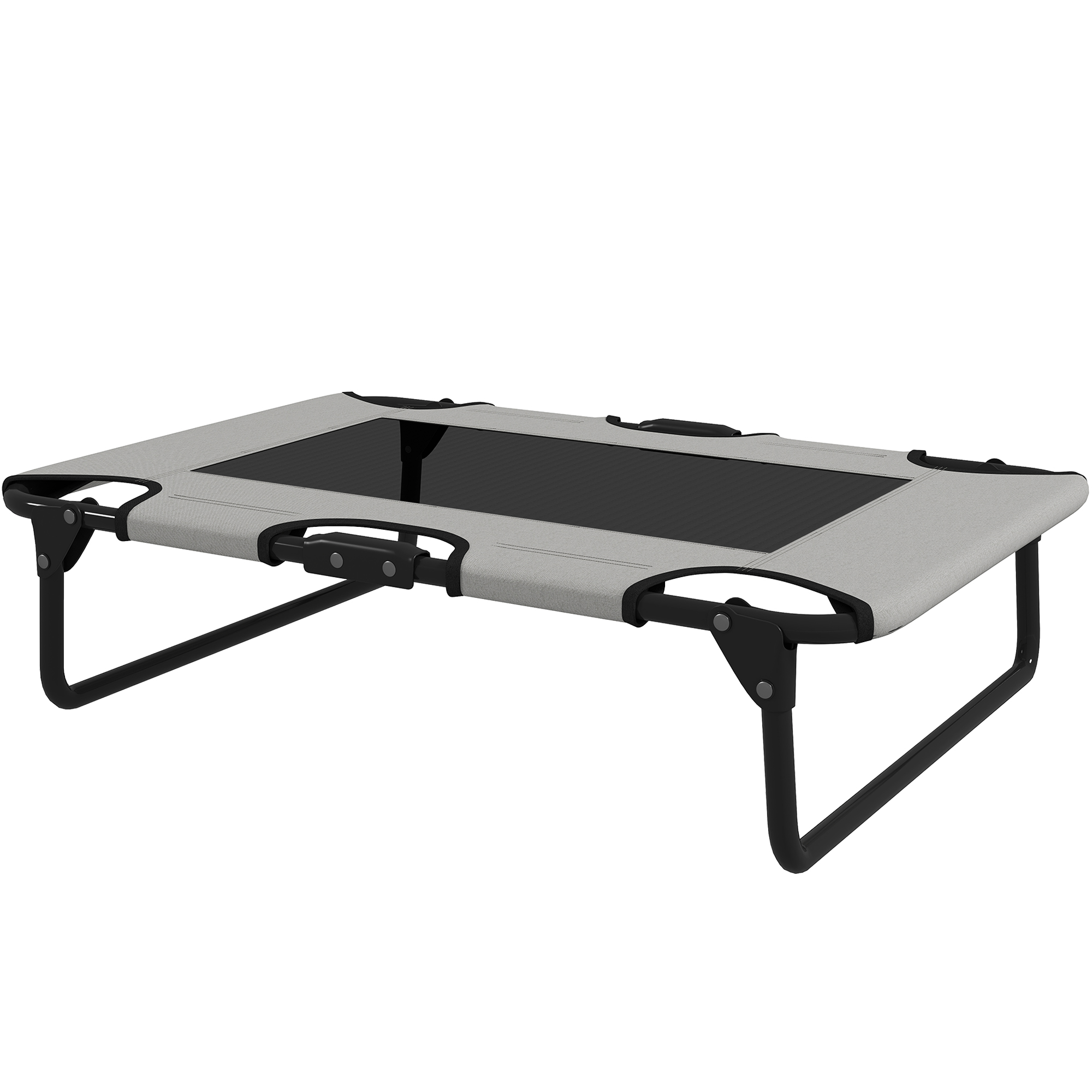 erhöhtes Hundebett klappbar Haustierbett, Outdoor Hundeliege mit Netzdesign Hellgrau Oxford 75 x 51 x 18 cm