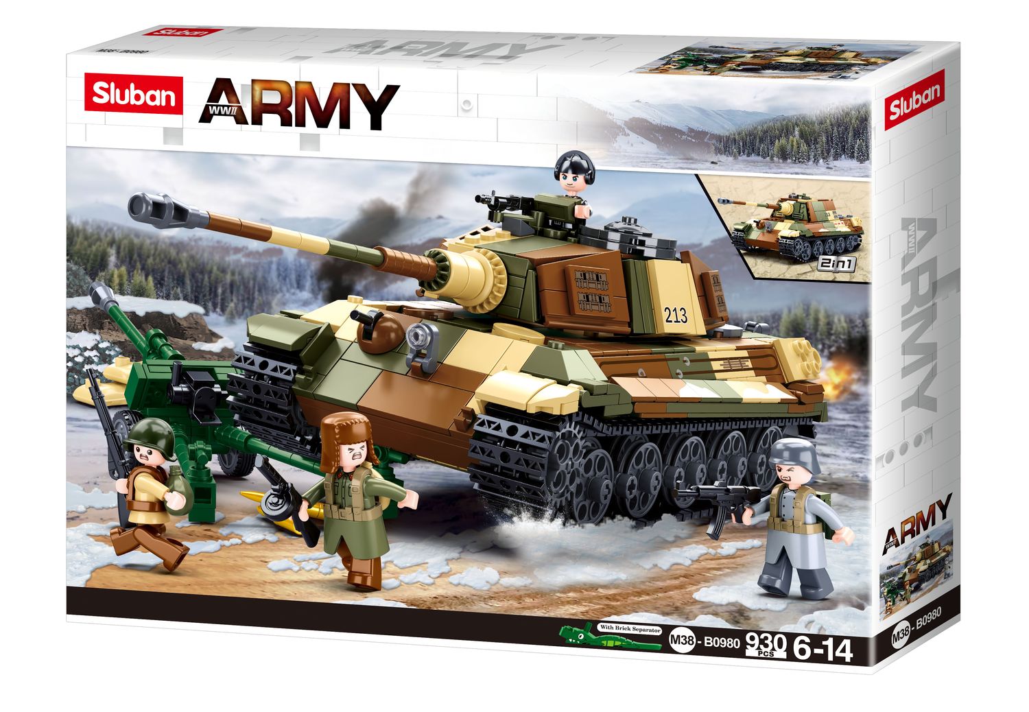 Sluban M38-B0980 - Army Battle of Budapest - großer deutscher Panzer 2in1