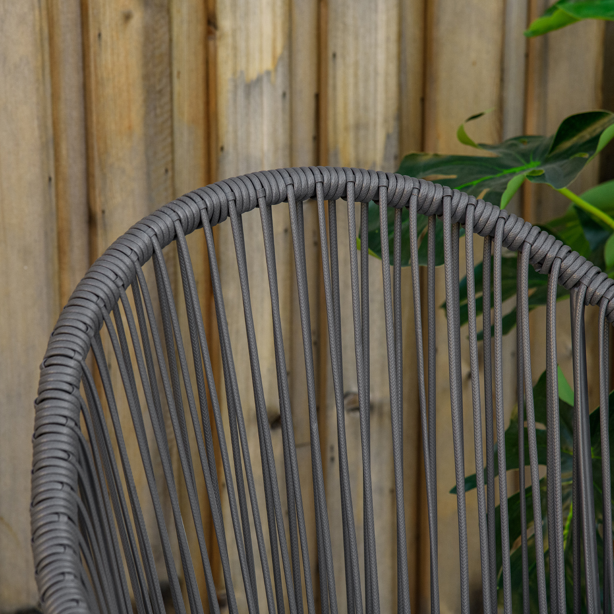 Bistro-Set Rattan-Sofa-Set Terrassen-Set, 2 Stühle, 1 Tisch, wetterbeständig, 65 x 63 x 80 cm, Dunkelgrau + Hellgrau