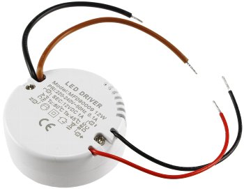 LED-Trafo "CT-12E-V2R", 0,5-12W rund, Ein 220-240V, Aus 12V= Konstantspannung