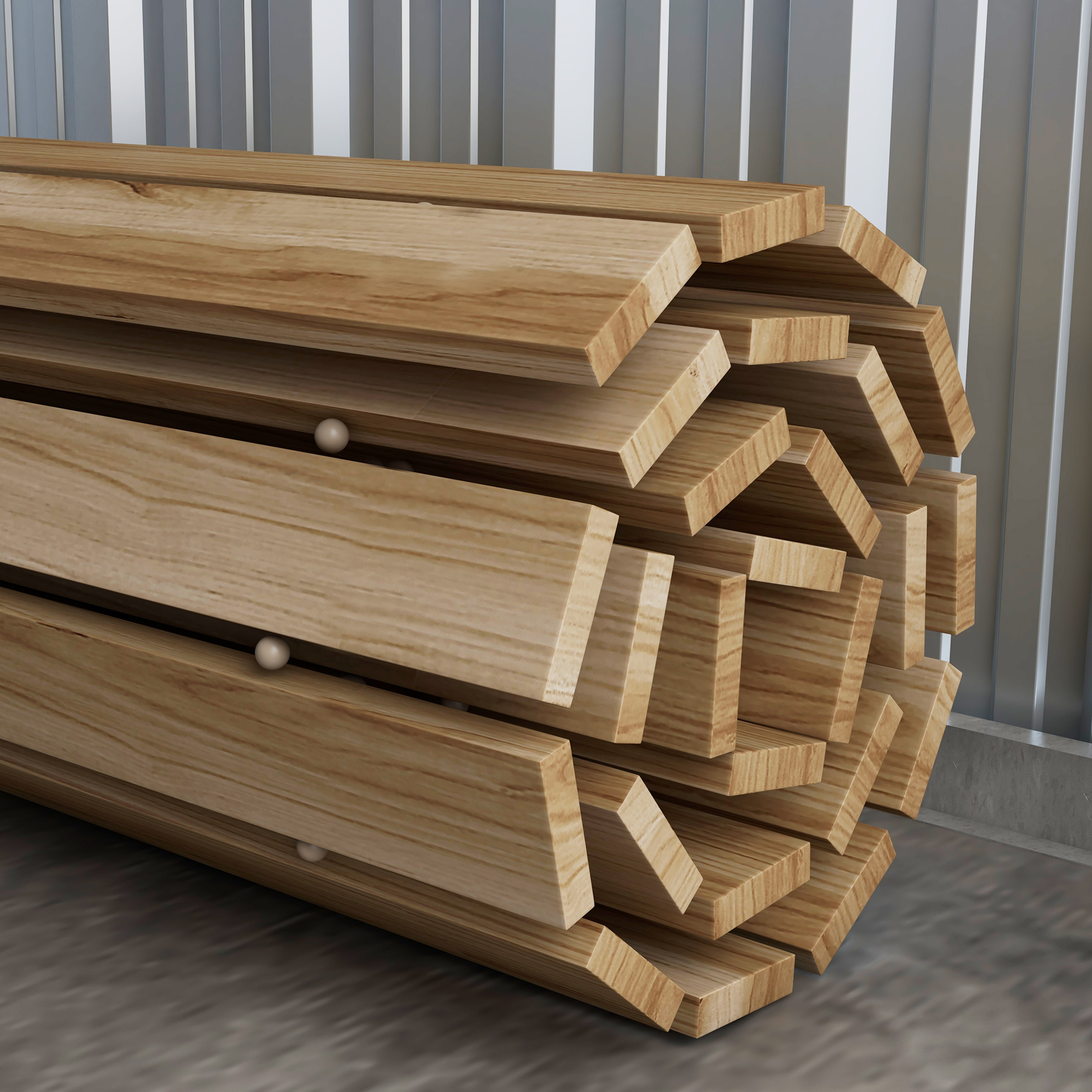Rollweg Gehweg Ausrollbarer Gartentritt, wetterbeständig, Fichtenholz, 120 x 47 x 1 cm, Natur