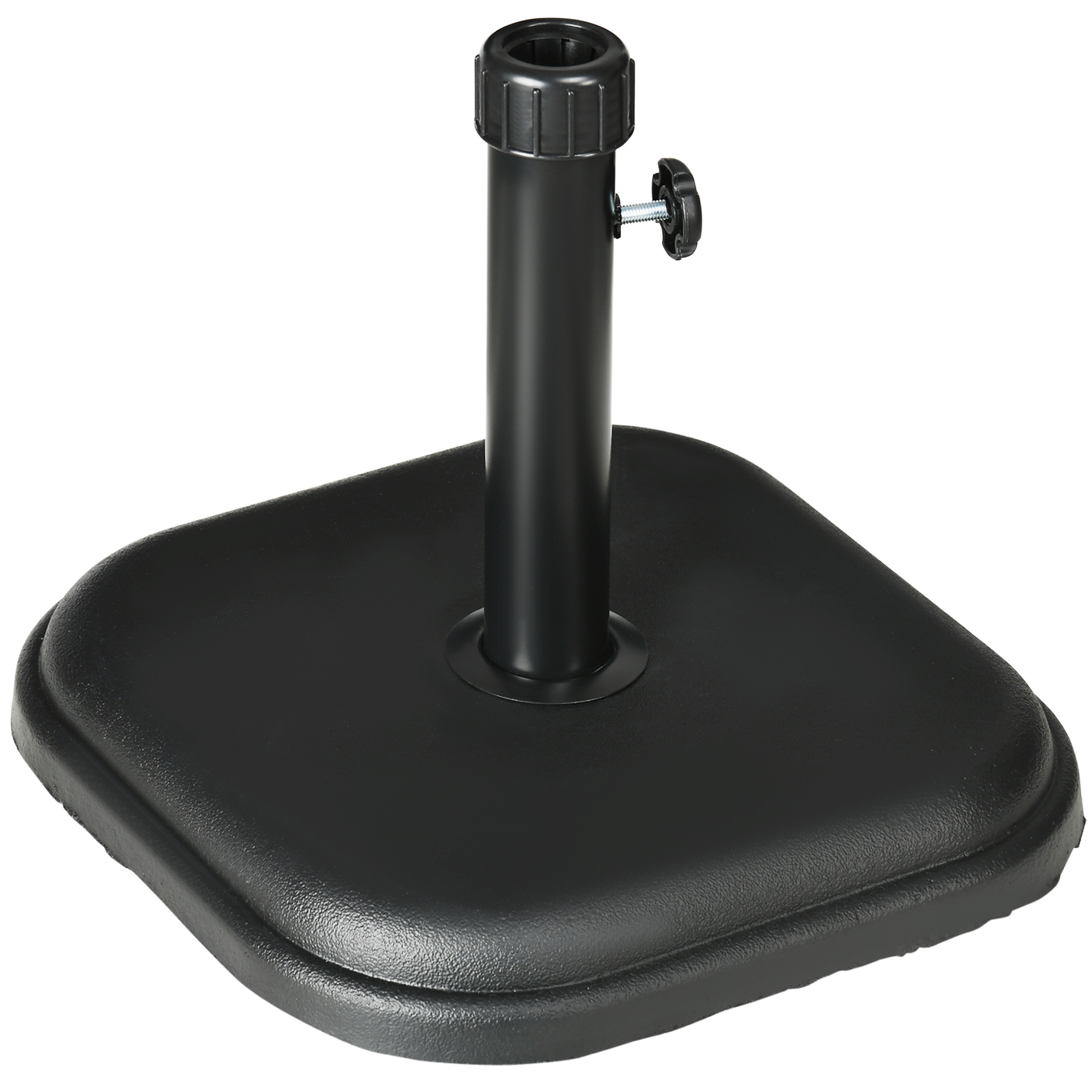 Sonnenschirmständer aus Beton 11kg Quadratisch Schirmständer für Sonnenschirm 32-38mm Rohrdurchmesser Schwarz