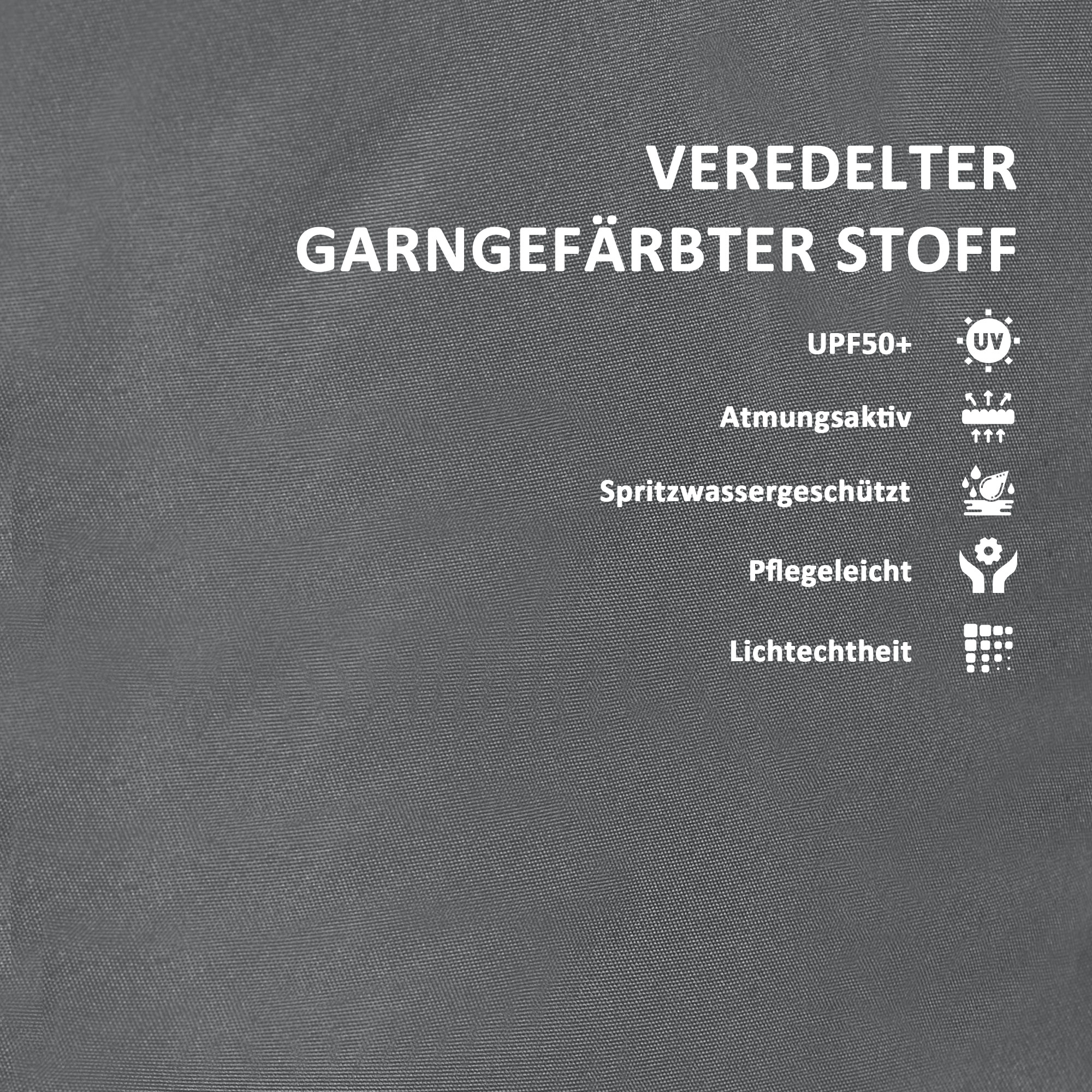 Sitzkissen 120 x 47 x 9,5 cm wasserabweisend Stuhlkissen mit Bändern, Kopfstütze, UPF50+ Dunkelgrau