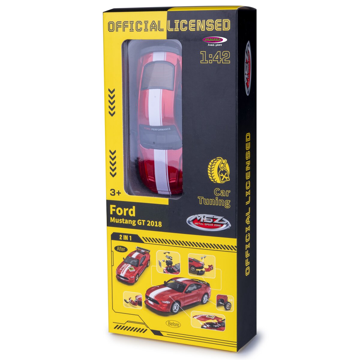 Ford Mustang GT Diecast 1:42 rot 2in1