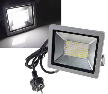 LED-Fluter SlimLine "CTF-SLT 50" silber - 50W, 5220lm, 4000K, neutralweiß, IP44 LED-Fluter SlimLine "CTF-SLT 50" silber - 50W, 5220lm, 4000K, neutralweiß, IP44